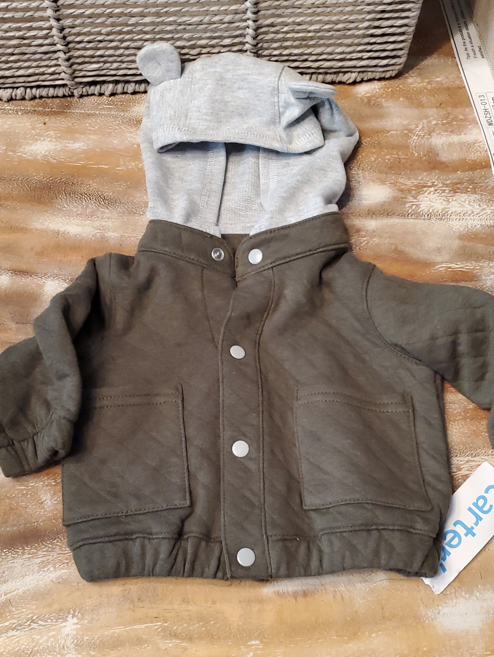 Carter's Olive Green Jacket w/ Light Gray Hood and Ears
